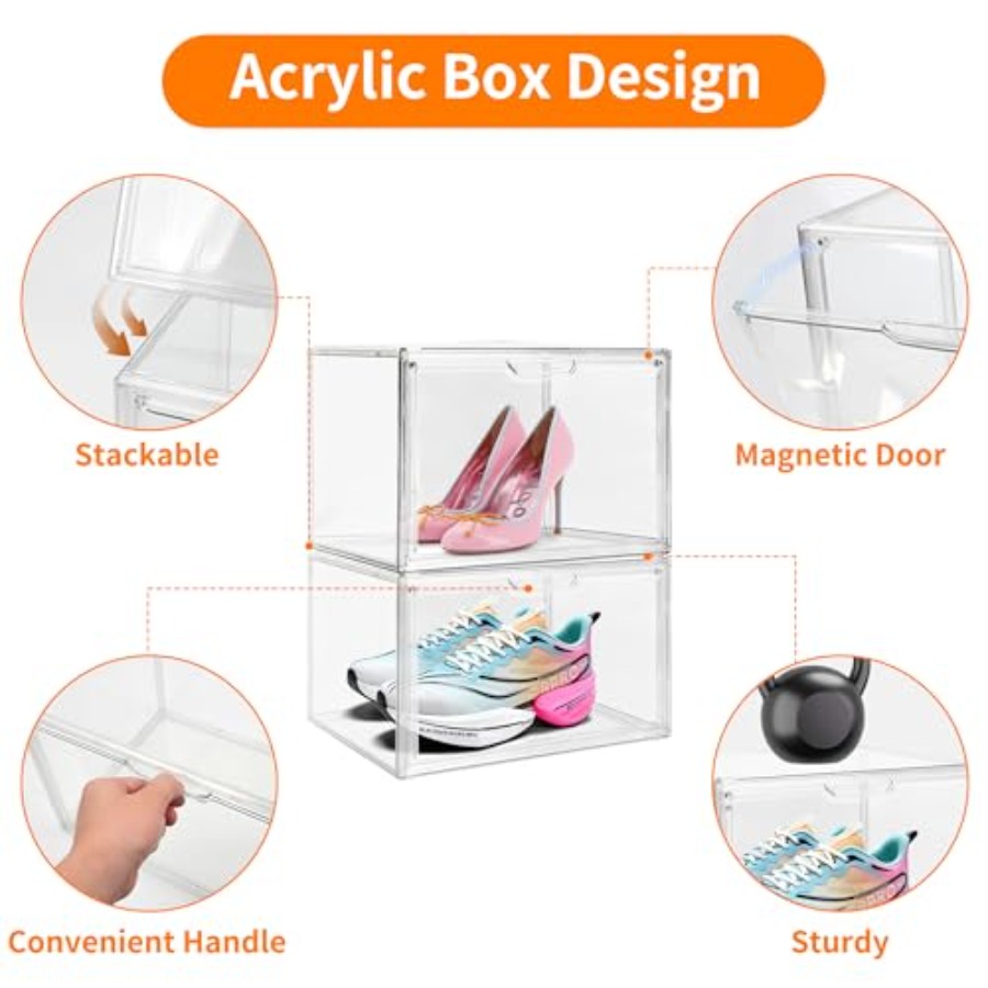 Pack Clear Acrylic Sneaker Sho - Shoe Box Display ulasan dan harga
