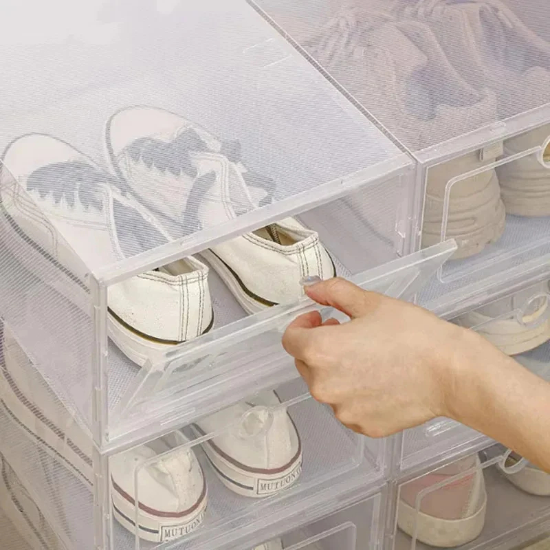 6Pcs Foldable Thickened Transp - Shoe Box Display ulasan dan harga