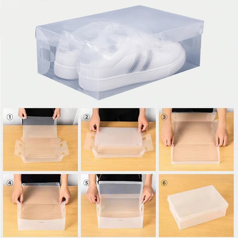 12 Transparent Thick Shoe Boxe - Shoe Box Display ulasan dan harga