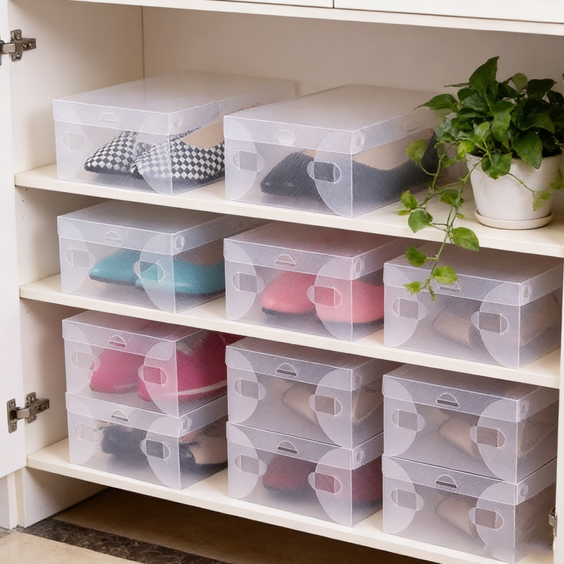 12 Piece Transparent Shoe Box  - Shoe Box Display ulasan dan harga