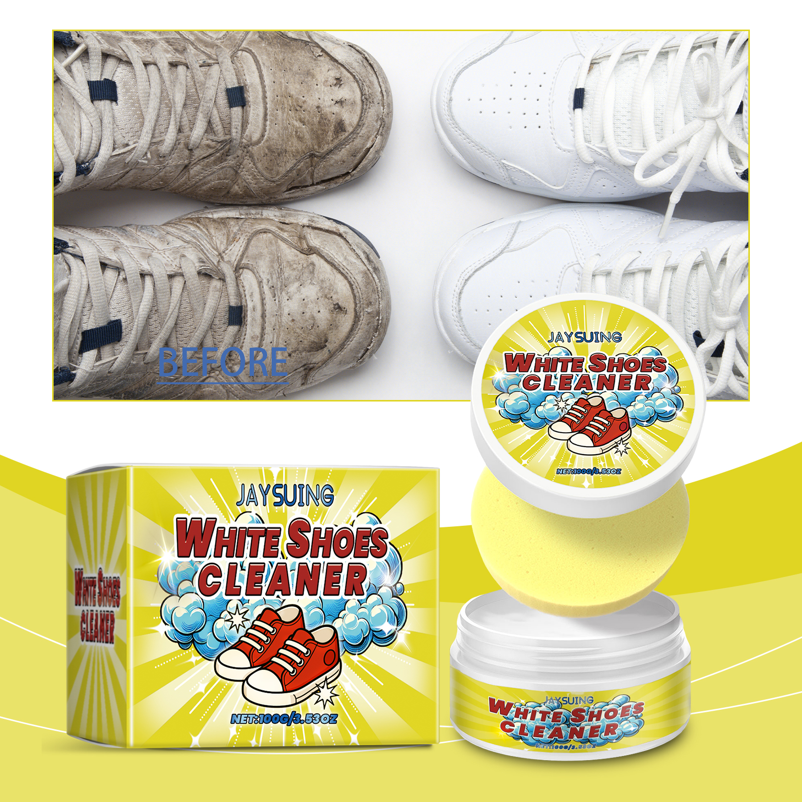 White Shoes Cleaning Cream Sta - Sneaker Care Clean ulasan dan harga