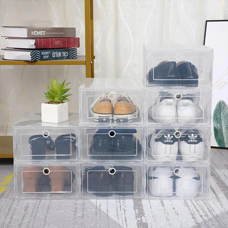 6 Pack Transparent Shoe Boxes, - Shoe Box Display ulasan dan harga